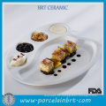 Cerámica Decorativa Porcelana Blanco Personalizada Cena Saludable Postre Placa Dividida